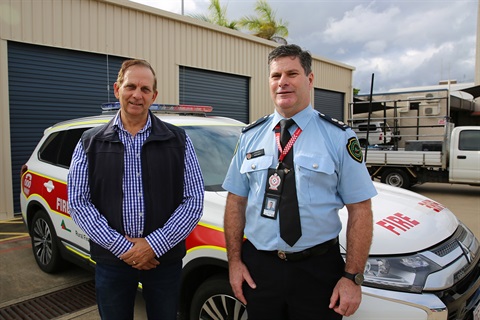 Councillor Tony Williams and Rural Fire Service (RFS) Regional Manager Brian Smith
