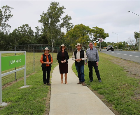 Cr Smith, Brittany Lauga, Barry O'Rourke, Mayor - Footpath on Norman Rd
