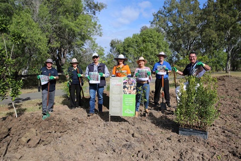 Mayor and Councillors prepping for National Tree Day.jpg