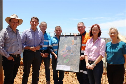 2022 11 23 Mt Morgan Mine Mayor, Cameron Dick, Malcolm Paterson, Craig Wilson, Scott Stewart, Brittany Lauga, Cr Rutherford