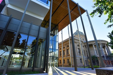 Outside with Customs House