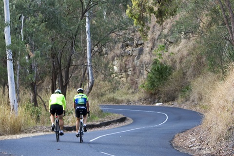 Cyclists on Pilbeam Drive 