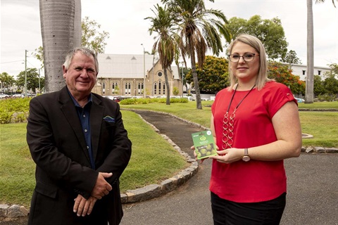 Acting Mayor Neil Fisher and eNotices prize winner Lacey Schulz.jpg