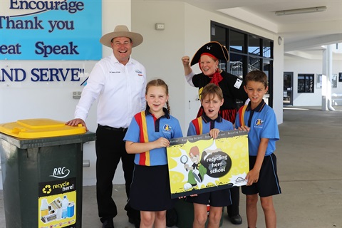 Councillor Latcham and Recycling Pirate Kelly with students Mia Mutch, Harlan Locke and Aiden Jennings.jpg