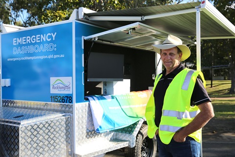 Councillor Williams with Disaster Management trailer.jpg