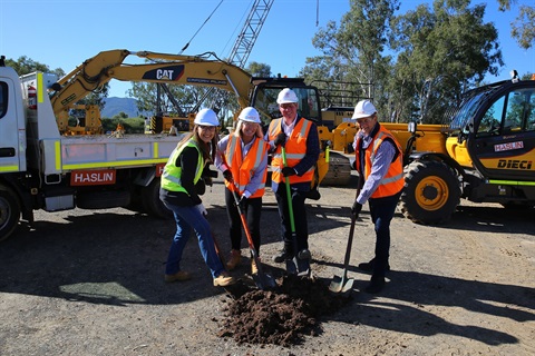 Cr Kirkland, Gladys Woods, Barry O'Rourke, Mayor Williams - NRSTP Sod Turning.jpg