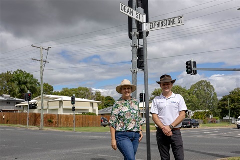 Cr Marika Taylor and Cr Grant Mathers at the Berserker Black Spot site.jpg
