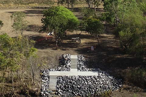 Donovan Park fishing platform under construction (low tide)