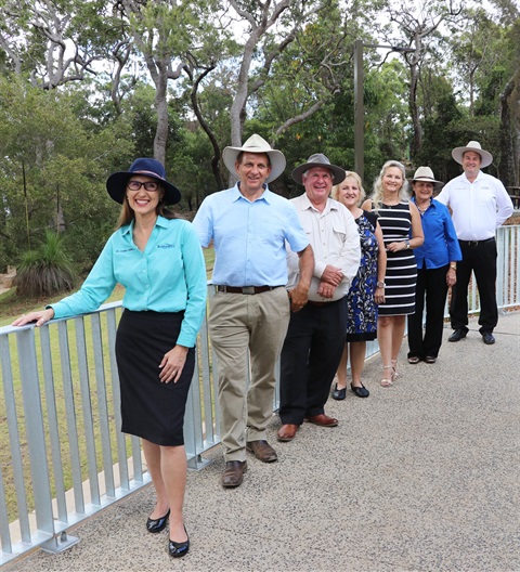 Cr Kirkland, Cr Williams, Acting Mayor Fisher, Michelle Landry MP, Cr Rutherford, Cr Smith and Cr Latcham at Mt Archer.jpg