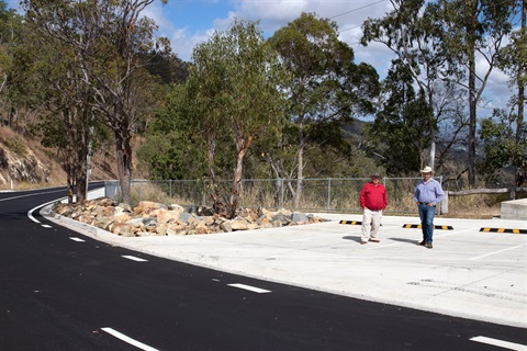 Cr Neil Fisher and Cr Tony Williams at The Saddle, Mount Archer