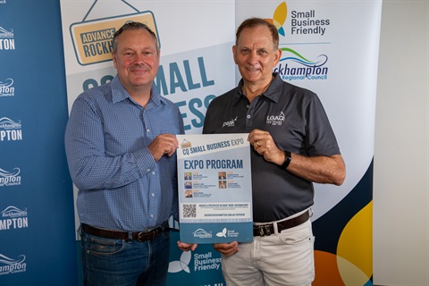 Wade Clark and Mayor Tony Williams promoting the CQ Small Business Expo