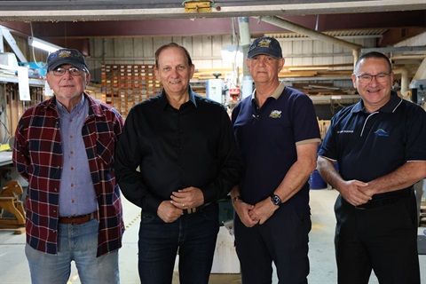 Mayor Tony Williams and Councillor Drew Wickerson with members from the Fitzroy River Men's Shed.JPG