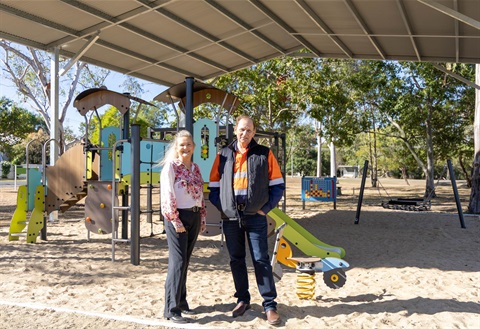 Mayor Tony Williams Cr Cherie Rutherford Anderson Park landscape.jpg