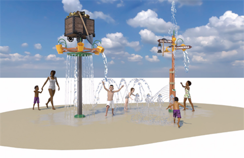 Mt Morgan Pool - Artists Impression of wet play area - EXAMPLE ONLY - NOT FINAL DESIGN
