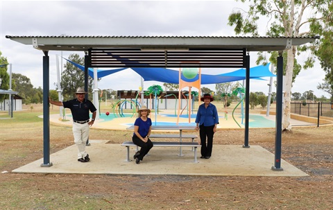 L-R Cr Drew Wickerson, Parks Portfolio Spokesperson Cr Cherie Rutherford, Divisional Councillor Cr Ellen Smith