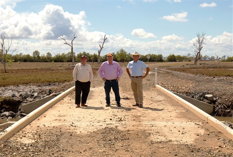 Acting Mayor Fisher, Ken O'Dowd, Councillor Williams at Casuarina Road