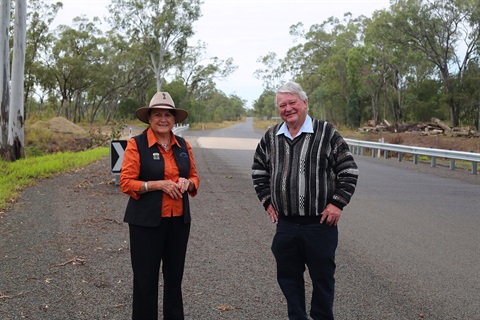 Cr Smith & Ken O'Dowd on Louisa Creek Bridge