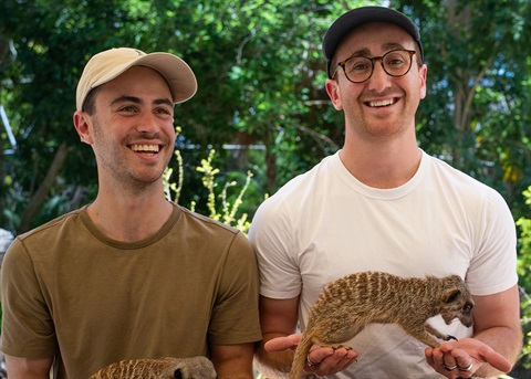Sam Buchwald and Zac Freuden at the Meerkat Experience - landscape.jpg