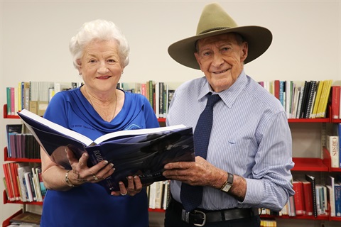 Sir Graham McCamley and Councillor Rose Swadling with memoir.JPG