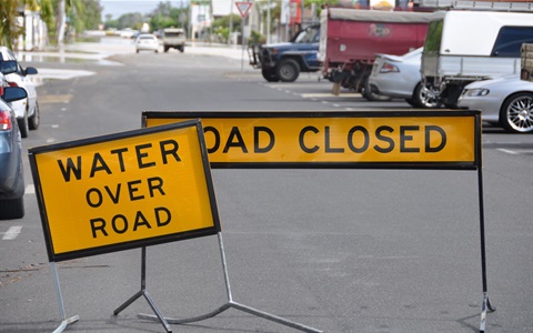 Road closed sign