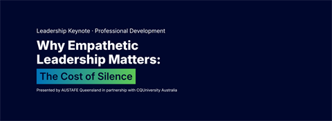 A banner which states the name of the event: Why Empathetic Leadership Matters: The Cost of Silence