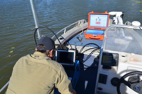 Infofish BioSonics System in operation.JPG