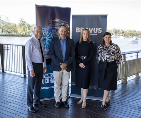 2021 River Festival Date Announcement L-R Greg Bowden (Advance), Mayor Tony Williams (RRC), Ally Foley (Bravus), Annette Pearce (Advance).JPG